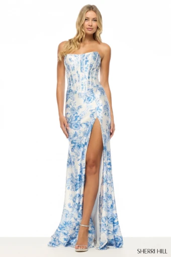 Sherri Hill 57844 #0 default Ivory/Blue thumbnail