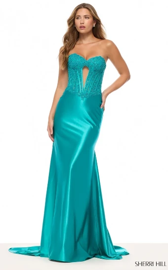 Sherri Hill 57749 #0 default Teal thumbnail