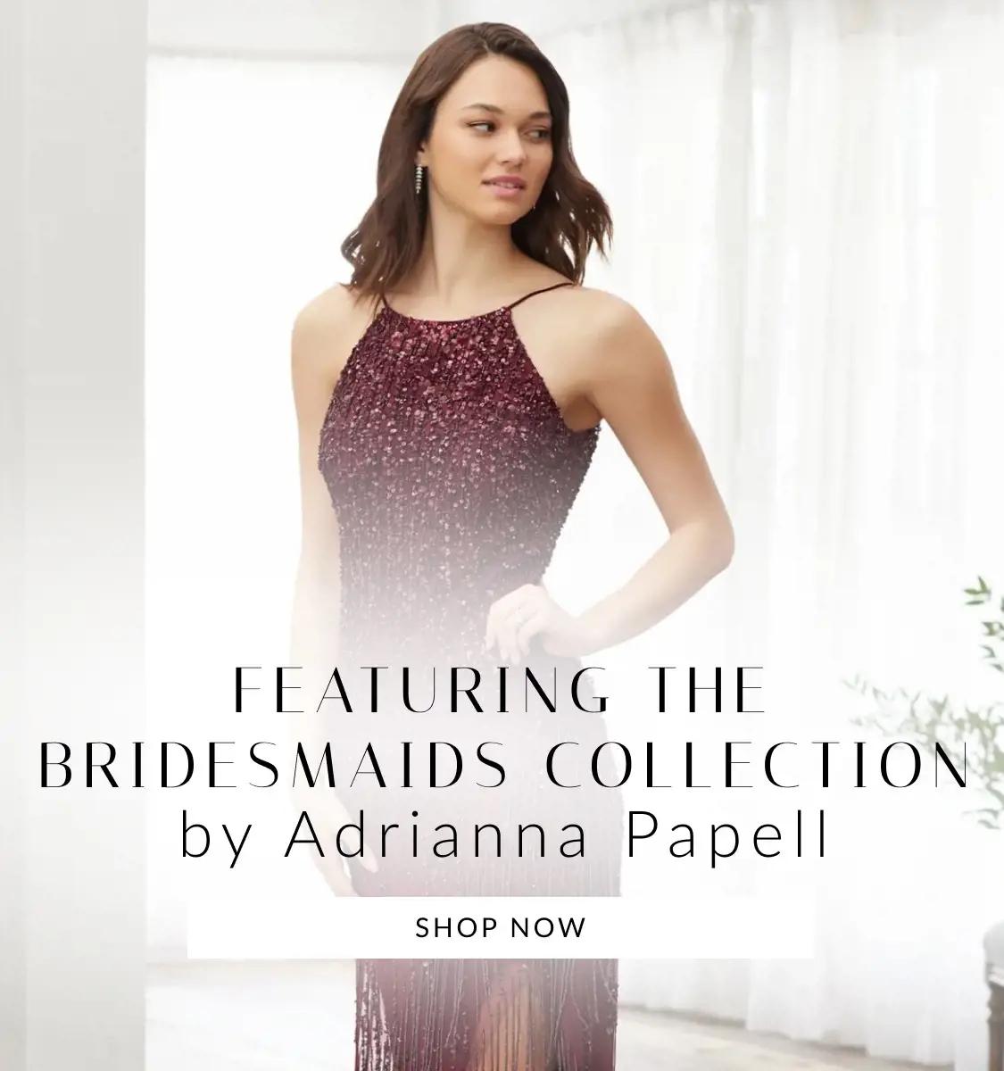 Model Wearing Adrianna Papell Bridesmaids Dress
