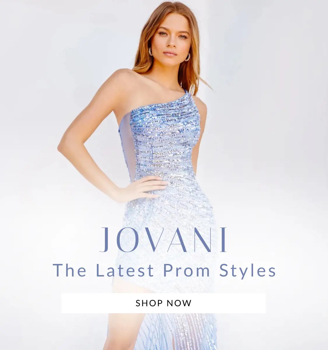 Model Wearing Jovani Prom Dress